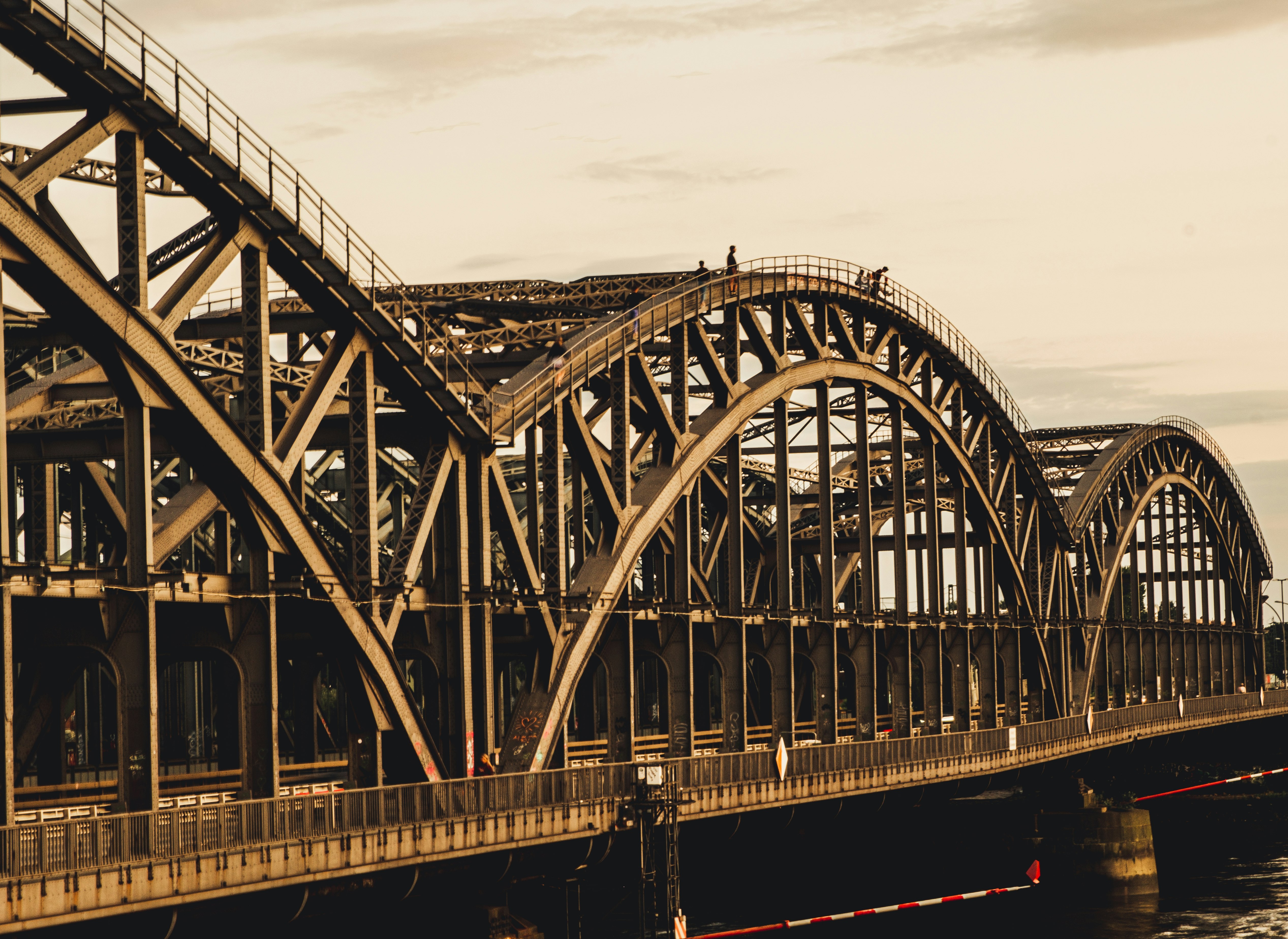 beige metal bridge